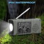 Radio de manivela de energía Solar,Radio de manivela Solar | Radio Am/FM/NOAA con Pilas,Radio de Alarma SOS, Banco de energía de