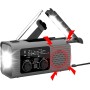 Radio de manivela de energía Solar,Radio de manivela Solar | Radio Am/FM/NOAA con Pilas,Radio de Alarma SOS, Banco de energía de