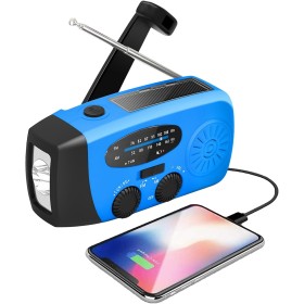 Radio Emergencia | Radio Portatil Pequeña Am FM | Radios Pilas Emergencia | Transistores Radios Pequeños con manivela Solar y
