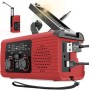 Radio De Emergencia Portátil - R-adio De Manivela De Energía Solar, Radios De Alarma SOS, con Linterna LED, 3 Métodos De Carga,