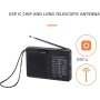 Radio portátil de Bolsillo Am FM, Radios de transistores compacta, Radios estéreo con Pilas y Altavoz Grande, Antena telescópica