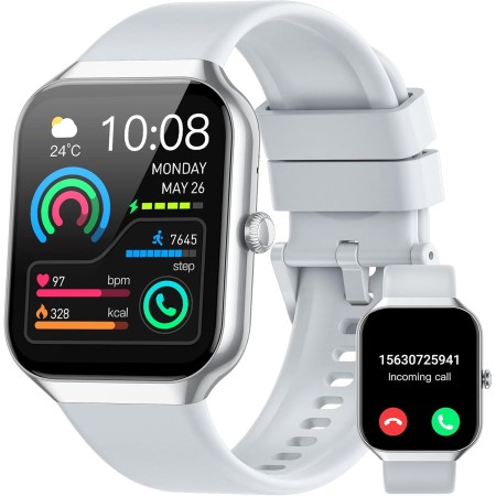 Reloj Inteligente Mujer Hombre, 2025 Nuevo Smartwatch 1.96" Llamada Bluetooth, Pulsómetro/Monitor de Sueño/Podómetro, 113+ Modos
