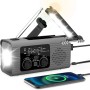 Am/FM/NOAA Emergencys Radio con Solar Recargable Radio De Dinamo, Linterna LED, Alarma SOS Y Dinamo De Manivela, Equipo De