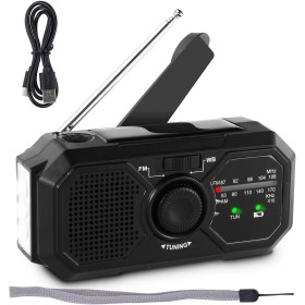 Radio de iluminación de manivela: Linterna LED multifunción, Recarga Solar y dinámica | Radio FM portátil, Cargador de