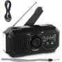 Radio de iluminación de manivela: Linterna LED multifunción, Recarga Solar y dinámica | Radio FM portátil, Cargador de