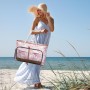 Lekespring Bolsa Playa Grande XXL Familiar con Cremallera Bolsa de Viaje, Impermeable Shopper Bolso de Hombro para Mujer, Bolsa