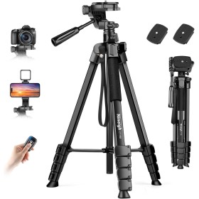 Nineigh 190cm Tripode Camara, Tripode para Movil con Columna Central Transversal, Ligero Tripod de Aluminio con Soprtre de