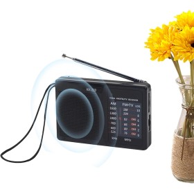 Wpsagek Radio compacta, Radio portátil de Bolsillo, estéreo con Pilas y Altavoz Grande, Señales ultraanchas y Antena telescópica