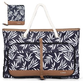 Lekespring Bolsa Playa Grande XXL Familiar con Cremallera Bolsa de Viaje, Impermeable Shopper Bolso de Hombro para Mujer, Bolsa