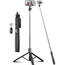 180cm Trípode para Movil, Palo Selfie Tripode con Control Remoto Desmontable para Teléfono Móvil, Soporte de Trípode de Teléfono