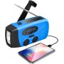 Radio Manivela Emergencia, Radio Meteorológica NOAA Am/FM Autoalimentada con Batería Externa 2000mAh, Cargador Teléfono Celular,