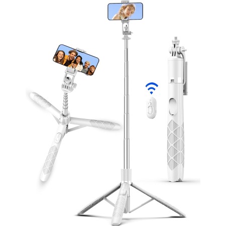 180cm Trípode para Movil, Palo Selfie Tripode con Control Remoto Desmontable para Teléfono Móvil, Soporte de Trípode de Teléfono