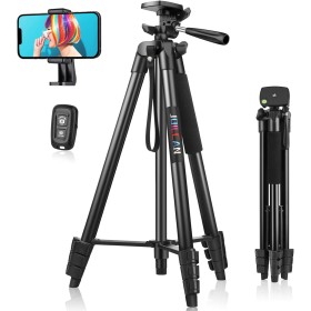 JOILCAN Tripode para Movil 161cm, Trípode para Móviles de Aluminio Extensible con Control Remoto, Palo Selfie Tripode con