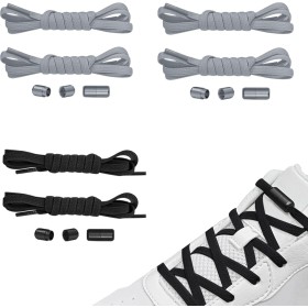 NEEKFOX - Premium No Tie Elastic Shoelaces - Rubber Shoelaces with Capsules - 3 Pairs of Quick Release Laces - Rubber Laces for
