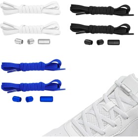 NEEKFOX - Premium No Tie Elastic Shoelaces - Rubber Shoelaces with Capsules - 3 Pairs of Quick Release Laces - Rubber Laces for