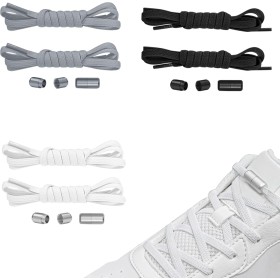 NEEKFOX - Premium No Tie Elastic Shoelaces - Rubber Shoelaces with Capsules - 3 Pairs of Quick Release Laces - Rubber Laces for