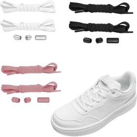 NEEKFOX - Premium No Tie Elastic Shoelaces - Rubber Shoelaces with Capsules - 3 Pairs of Quick Release Laces - Rubber Laces for