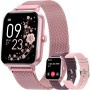 RUXINGX Reloj Inteligente Mujer con Llamadas, 1.83" Smartwatch con 3 Correas, Función Femenina/24H Pulsometro/SpO2/Monitor de