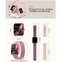 RUXINGX Reloj Inteligente Mujer con Llamadas, 1.83" Smartwatch con 3 Correas, Función Femenina/24H Pulsometro/SpO2/Monitor de
