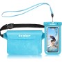 ivoler Set de Bolsa Waterproof con Riñonera Impermeable Bolsa Cintura y Funda Móvil Impermeable para Playa Natación Canotaje