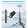 TONEOF 170cm Palo Selfie Tripode para Movil，Tripode Movil Extensible Rotacion Trípode Teléfono Flexible con Inalámbrico con