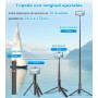 TONEOF 170cm Palo Selfie Tripode para Movil，Tripode Movil Extensible Rotacion Trípode Teléfono Flexible con Inalámbrico con