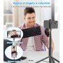 TONEOF 170cm Palo Selfie Tripode para Movil，Tripode Movil Extensible Rotacion Trípode Teléfono Flexible con Inalámbrico con