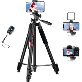 Victiv 162cm Tripode para Movil Alto, Trípode Portátil con Mando a Distancia y Soporte para Teléfono Móvil, Aluminio Palo Selfie