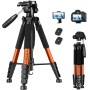 Trípode Cámara de Movil, Victiv 185cm Aluminio Tripode para Nikon Canon Sony, Cabezal Giratorio Desmontable de 3 vías, con