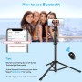 Victiv 197cm Palo Selfie Tripode Movil Alto, Tripode para Movil con 25cm Cuello de Cisne& Mando a Distancia y Soporte para