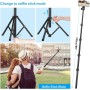 Victiv 197cm Palo Selfie Tripode Movil Alto, Tripode para Movil con 25cm Cuello de Cisne& Mando a Distancia y Soporte para
