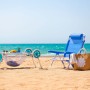 LOLAhome Silla Playa Plegable | Ligera Portátil | Baja y Reclinable de 4 Posiciones con cojín | para Camping, Piscina, Terraza o