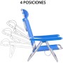 LOLAhome Silla Playa Plegable | Ligera Portátil | Baja y Reclinable de 4 Posiciones con cojín | para Camping, Piscina, Terraza o
