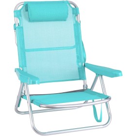 LOLAhome Silla Playa Plegable | Ligera Portátil | Baja y Reclinable de 4 Posiciones con cojín | para Camping, Piscina, Terraza o