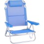 LOLAhome Silla Playa Plegable | Ligera Portátil | Baja y Reclinable de 4 Posiciones con cojín | para Camping, Piscina, Terraza o