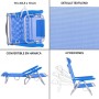 LOLAhome Silla Playa Plegable | Ligera Portátil | Baja y Reclinable de 4 Posiciones con cojín | para Camping, Piscina, Terraza o