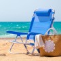 LOLAhome Silla Playa Plegable | Ligera Portátil | Baja y Reclinable de 4 Posiciones con cojín | para Camping, Piscina, Terraza o