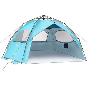 Glymnis Tienda de Playa para 4 – 6 Personas, Carpa de Playa Hidráulica Automática Portátil Protección Solar UPF 50+/80+