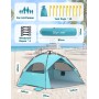 Glymnis Tienda de Playa para 4 – 6 Personas, Carpa de Playa Hidráulica Automática Portátil Protección Solar UPF 50+/80+