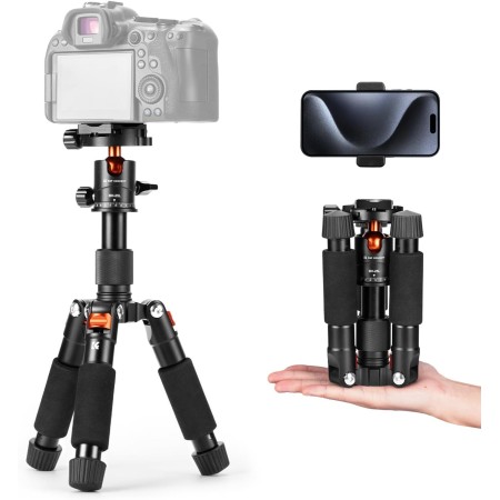 K&F Concept Mini Trípode Portátil S225A1+BH-25 Trípode de Sobremesa 50cm para DSLR, Cámara Réflex Digital, Teléfono Móvil, con