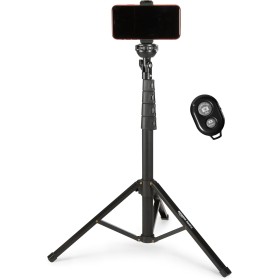 Amazon Basics Trípode extensible hasta 162 cm para smartphones iPhone, modo palo selfie y modo trípode para teléfono, color