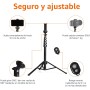 Amazon Basics Trípode extensible hasta 162 cm para smartphones iPhone, modo palo selfie y modo trípode para teléfono, color