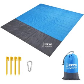 ZFYQ Alfombras de Playa, 200 x 210 cm Manta de Picnic con 4 Estaca Fijo para la Playa Acampar Picnic y Otra Actividad al Aire