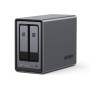UGREEN NASync DXP2800, NAS de Escritorio de 2 bahías, CPU Intel N100 de Cuatro núcleos, 8 GB de RAM DDR5, 2,5 GbE, 2 Ranuras M.2