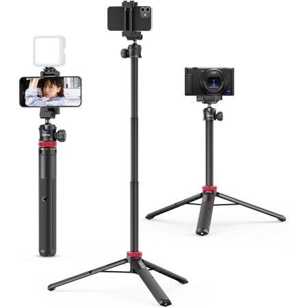 ULANZI MT-44 Tripode para Móvil 147 cm, Palo Selfie Largo con Remoto, Trípode Cámara Fotografía con 360° Rótula de Bola, Cold