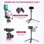 ULANZI MT-44 Tripode para Móvil 147 cm, Palo Selfie Largo con Remoto, Trípode Cámara Fotografía con 360° Rótula de Bola, Cold