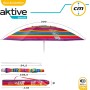 Aktive 62224 - Sombrilla de playa grande, Ø200 cm, Con techo de ventilación, protección UV 50, diseño a rayas marineras, mástil