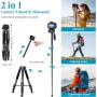 Victiv 194cm Tripode Camara, Tripode para Movil Alto de Viaje Compacto de Premium Aluminio, Trípode Cámara Reflex para Canon