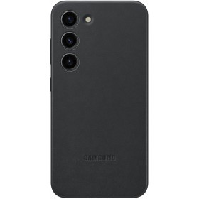 SAMSUNG Funda de Piel para Galaxy S23, Color Negro