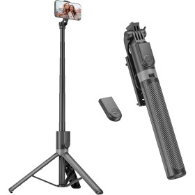 RISEOFLE 180cm Tripode para Movil & Palo Selfie - Tripode Movil Extensible Portátil con Mando Inalámbrico, Compatible con